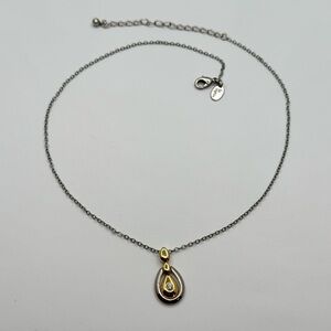 Lia Sophia Sure Thing Gold & Silver Tone Crystal Pendant Necklace